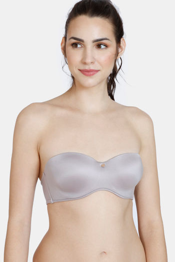 Buy Zivame Marshmallow Padded Wired Low Coverage Strapless Bra - Purple Dove